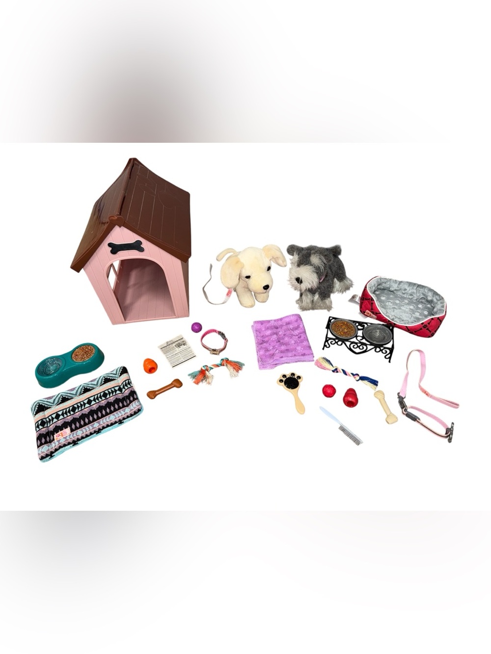 Our Generation OG 2 Puppy Dogs, Dog House, Food, Accessories Playset